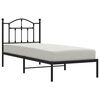 vidaXL Bed Frame Black Powder-Coated Steel Single Modern Bed Frame