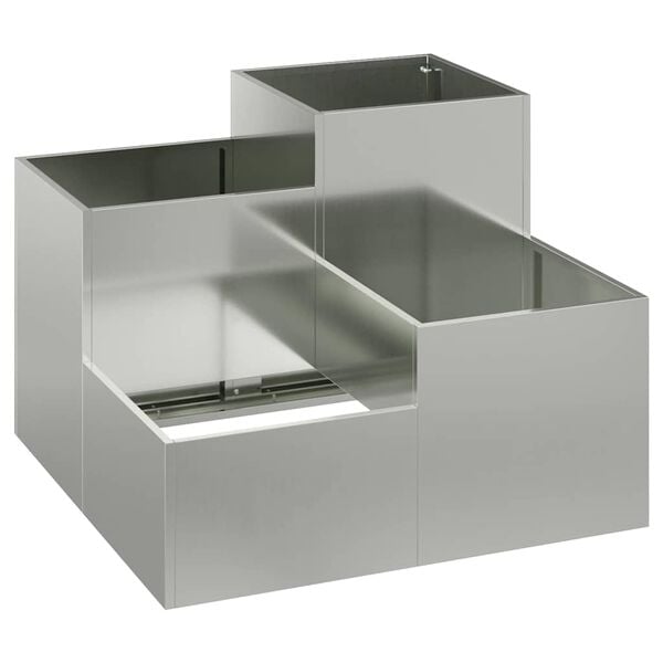 vidaXL Garden Planter Silver 80 x 80 x 60 cm Galvanized steel