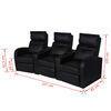 vidaXL Armchair Black 94% PVC, 4% Cotton, 2% Polyester 3-seater