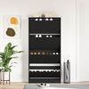 vidaXL Shoe Cabinet Black Oak 31.50 x 8.27 x 64.37 in Engineered Wood