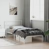vidaXL Bed Frame White Powder-Coated Steel Twin Modern Metal Bed Frame