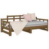 vidaXL Day Bed Honey Brown Solid Pine Wood Standard Convertible