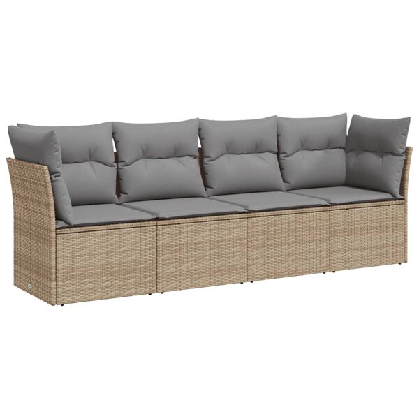 vidaXL Garden Sofa Set Beige, Light Grey
