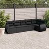 vidaXL Garden Sofa Set Black PE Rattan, Powder-Coated Steel, Polyester