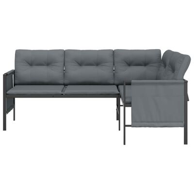 vidaXL Patio Corner Sofa Anthracite Steel and Textilene