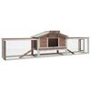 vidaXL Rabbit Hutch Mocha and White Solid Pine Wood Large Doors