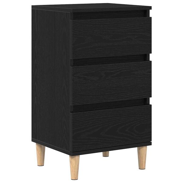 vidaXL Bedside Cabinet with Drawer Black Oak 15.75 x 13.78 x 27.56 in