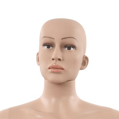 vidaXL Sexy Female Mannequin with Glass Base Beige 70.9"