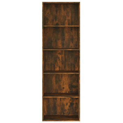 vidaXL 5-Tier Book Cabinet Smoked Oak 23.6"x11.8"x74.4" Engineered Wood