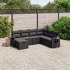 vidaXL Garden Sofa Set Black Poly Rattan Large Modular