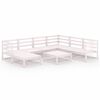 vidaXL Garden Lounge Set White Solid Pine Wood Medium Modular