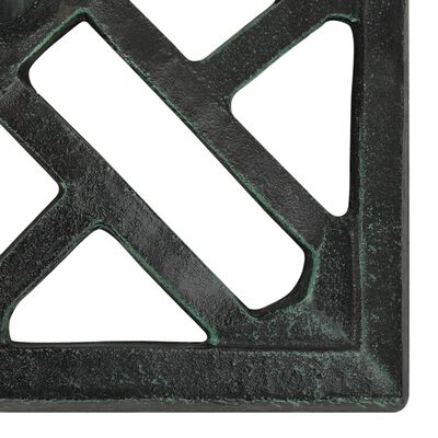 vidaXL Umbrella Base Green 17.3"x17.3"x12.2" Cast Iron