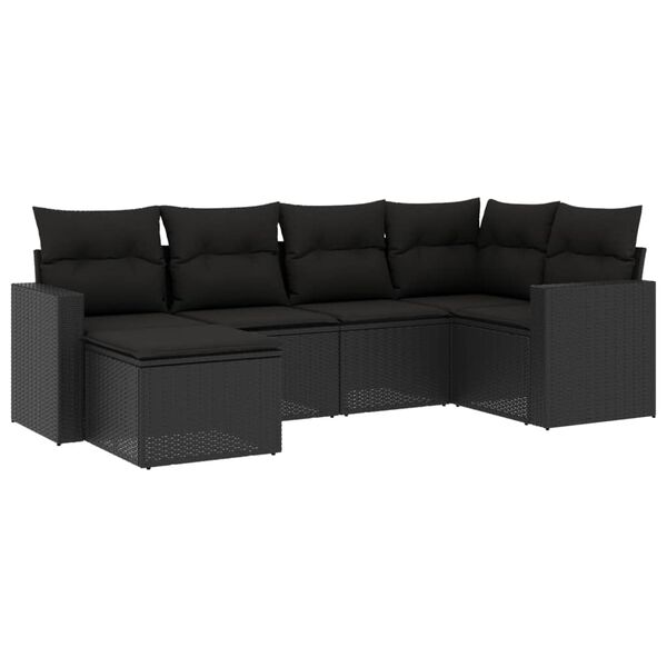 vidaXL Garden Sofa Set Black