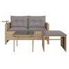 vidaXL Garden Sofa Set Beige and Light Grey PE Rattan 2-Seater
