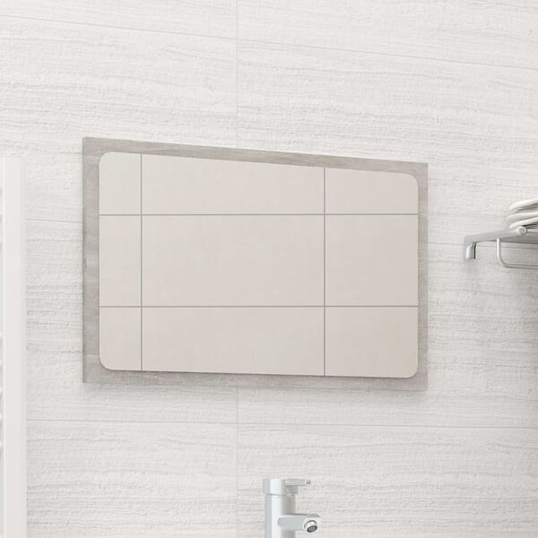 vidaXL Mirror Concrete grey Engineered wood, Acrylic Medium Mirror