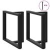 vidaXL Dining Table Leg Black Powder-coated steel Medium Levelers
