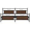 vidaXL Bed Frame Brown Oak Steel, Engineered wood Full Bed Frame