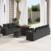 vidaXL Garden Sofa Set Height-Adjustable 10 pcs Black poly rattan