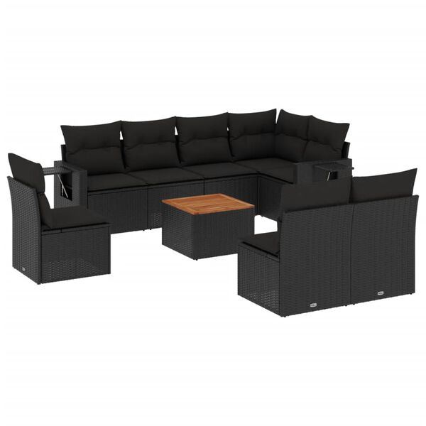 vidaXL Garden Sofa Set Black