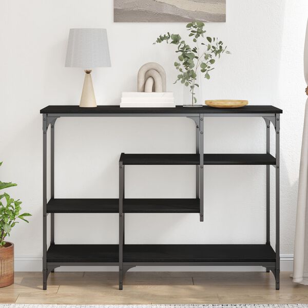 vidaXL Console Table with Shelf Black oak 100 x 35 x 75 cm
