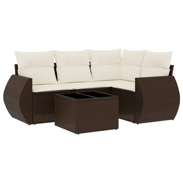 vidaXL Garden Sofa Set Brown PE rattan Large Modular Garden Sofa Set