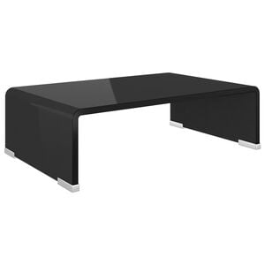 vidaXL TV Stand Black Tempered glass, plastic Medium Sleek TV Stand
