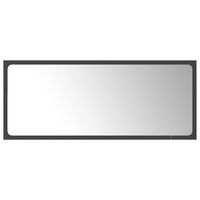 vidaXL Bathroom Mirror Gray 35.4"x0.6"x14.6" Engineered Wood