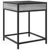 vidaXL Bedside Table Grey Sonoma Engineered wood, glass, steel Small