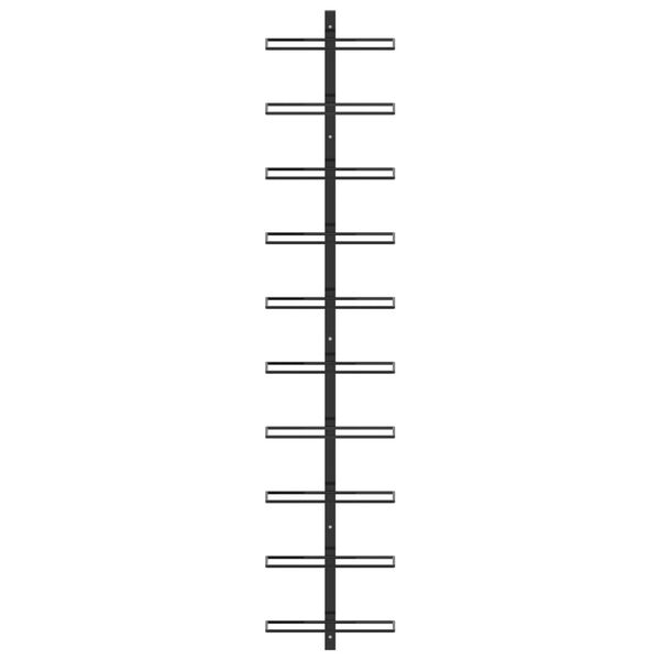 vidaXL Wall-mounted Wine Rack for 10 Bottles Black Metal