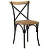 vidaXL Cross Chair Set of 6 Black Solid Mango Wood Medium Durable