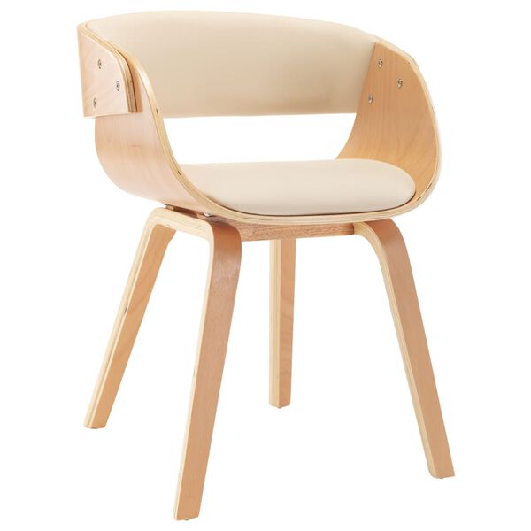 vidaXL Dining Chair Cream and light brown