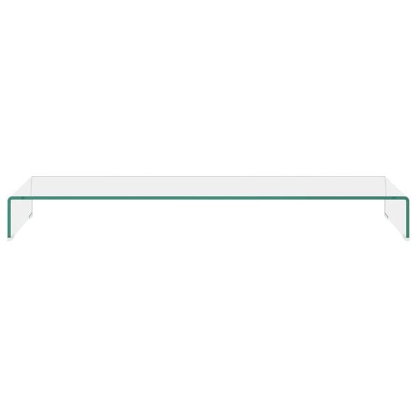 vidaXL TV Cabinet Clear Tempered Glass 47.2 in x 11.8 in x 5.1 in Sleek