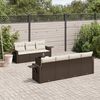 vidaXL Garden Sofa Set Brown, Cream White
