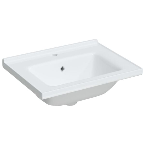 vidaXL Bathroom Sink White 24.0x18.9x7.7" Rectangular Ceramic