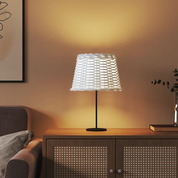 vidaXL Lamp Shade White Wicker, Iron Medium Decorative Inlays
