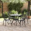 vidaXL Garden Dining Set 5 pcs Black 35.4" x 35.4" x 29.5