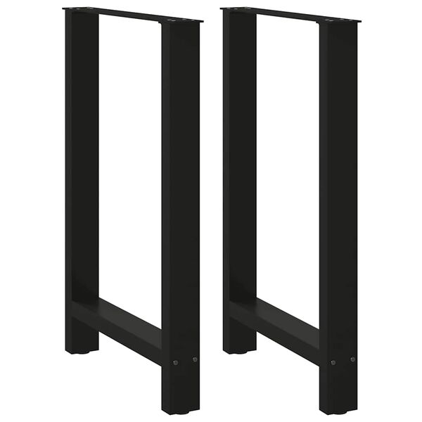 vidaXL Coffee Table Leg Set of 2 Black Powder-coated steel