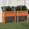 vidaXL Garden Planter Set of 2 Wax Brown Solid pine wood Medium