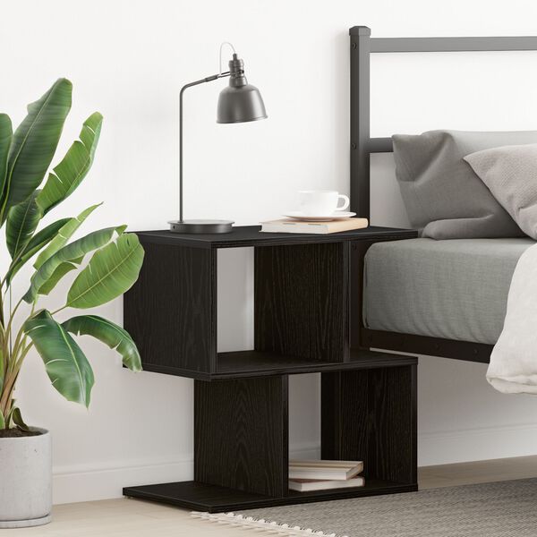 vidaXL Bedside Cabinet Black oak 50 x 30 x 51.5 cm Engineered wood