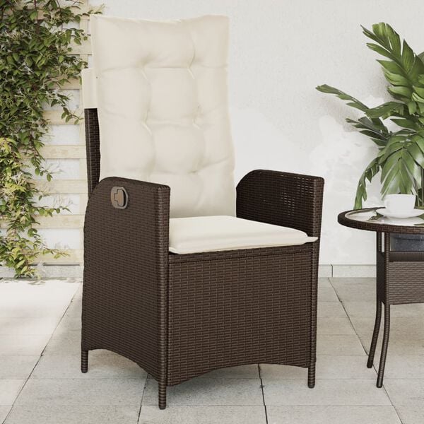 vidaXL Reclining Garden Chair Set of 2 Brown