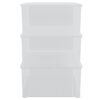 vidaXL Plastic Storage Box Set of 3 Transparent Polypropylene (PP)