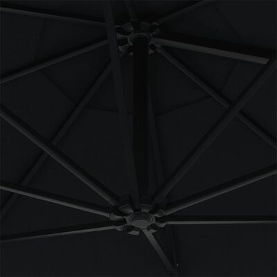 vidaXL Wall-Mounted Parasol with Metal Pole 118.1" Black