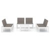 vidaXL Garden Lounge Set White and Anthracite Plastic 6 Piece Set