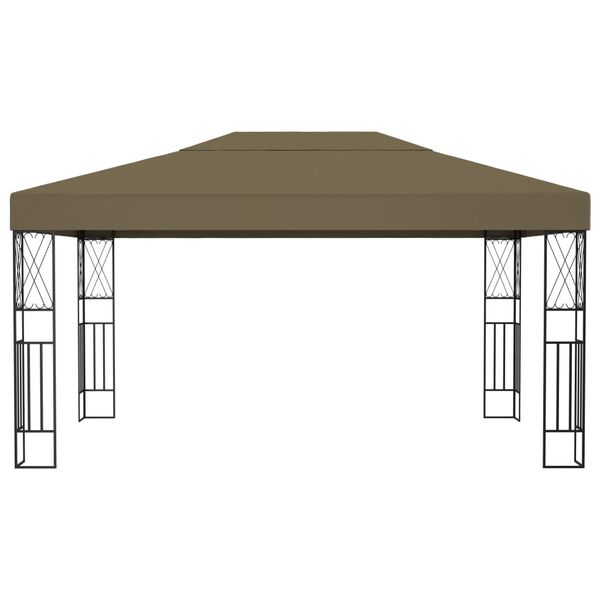vidaXL Gazebo Taupe Fabric (100% polyester), steel Large