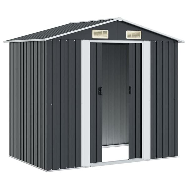 vidaXL Garden Shed Anthracite Galvanized steel 80.3 x 51.9 x 73.2 in