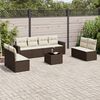 vidaXL Garden Sofa Set Brown, Cream White