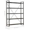 vidaXL Bookcase Black Solid mango wood, Powder-coated steel
