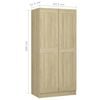 vidaXL Wardrobe Sonoma oak Engineered wood Compact Wardrobe