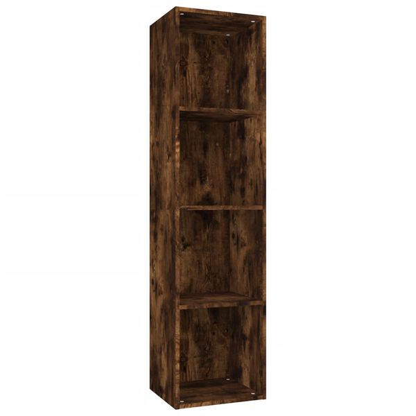 vidaXL Book Cabinet Smoked oak Engineered wood Medium Book Cabinet
