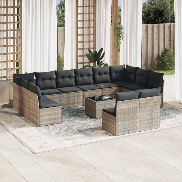 vidaXL Garden Sofa Set Light grey, Dark grey
